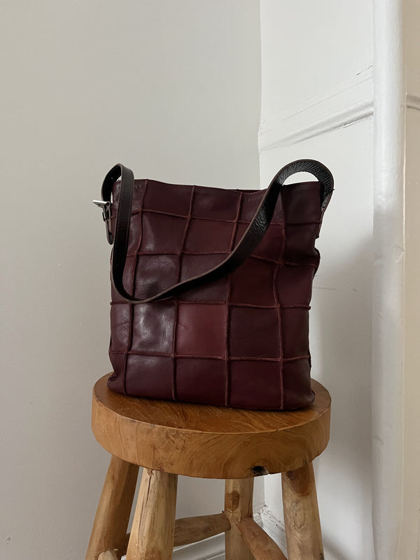 Burgundy leather bag