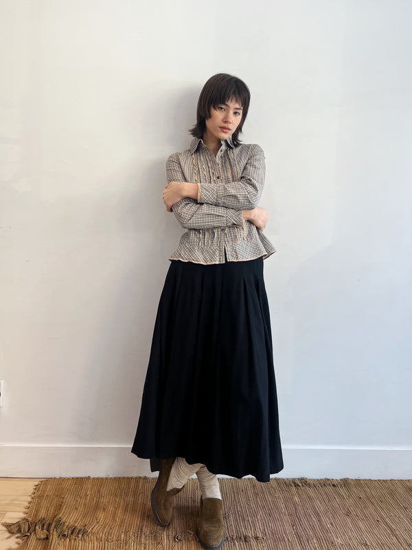 Wool Pleated Skirt