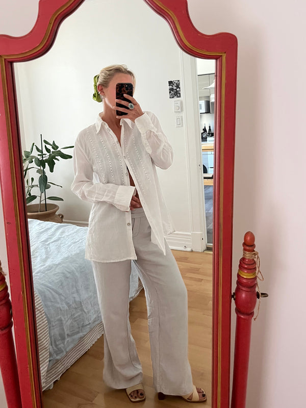 Embroidered Linen Shirt