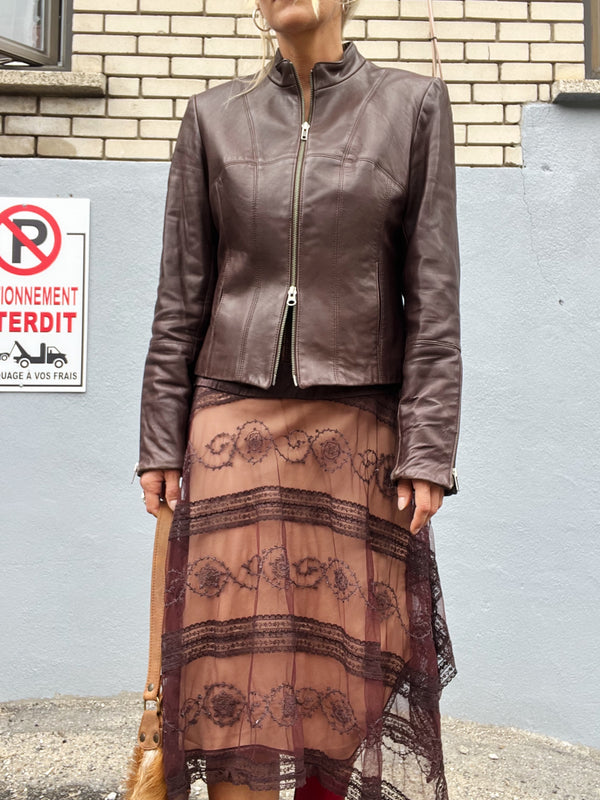 Danier leather brown jacket